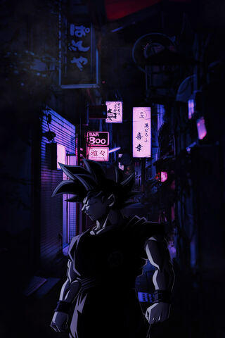 Goku in the Neon Shadows of Tokyo 🌌✨