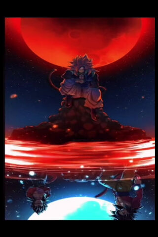Gogeta SSJ4: The Ultimate Fusion Under the Blood Moon 🌕🔥