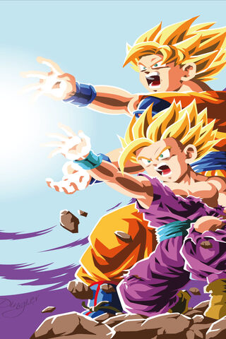 Power Unleashed: Goku and Gohan in Action! ⚡️