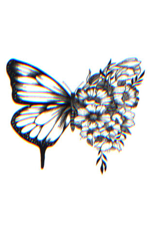 Whimsical Wings: A Floral Tattoo Design