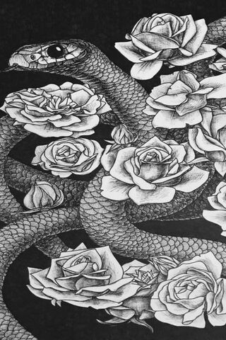 Serpent's Embrace: A Dance of Roses 🌹🐍