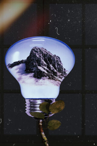 Illuminated Peaks: Nature in a Bulb 🌄💡