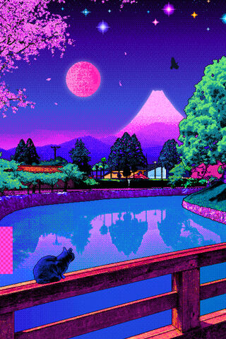Cosmic Serenity: A Pixelated Dreamscape 🌌✨