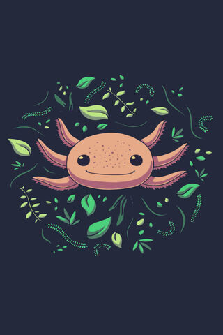 Download Swimming Cute Axolotl Digital Artwork Wallpaper  Wallpaperscom