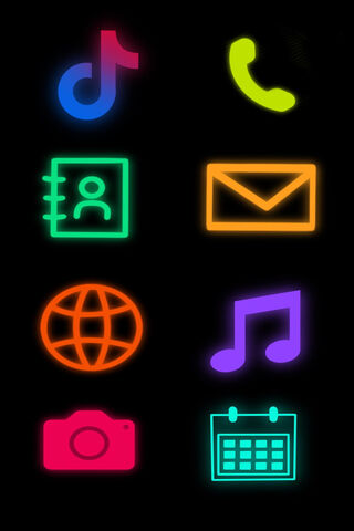 Vibrant App Icons: A Neon Digital World 🌟