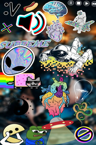 Sticker Bomb, alien, android, emoji, fun, mix, party, HD phone wallpaper |  Peakpx