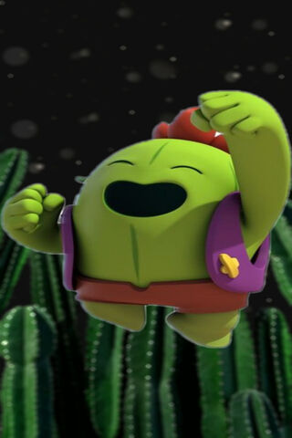 Spike's Joyful Jump in Brawl Stars! 🌵🎉