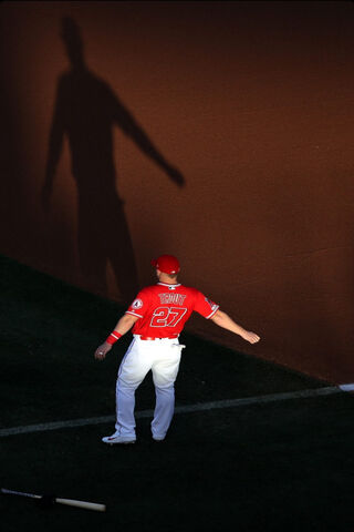 The Shadow of Greatness: Mike Trout in Action ⚾️✨