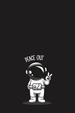 Galactic Vibes: Space Boy's Peaceful Journey 🌌✌️