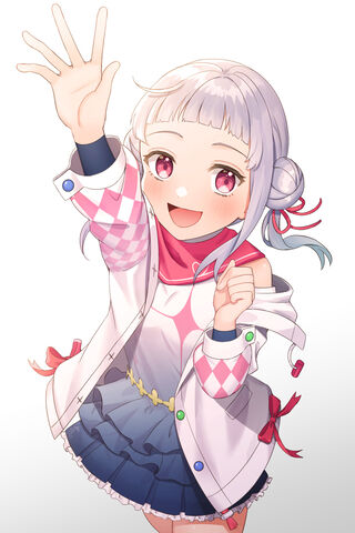 Charming Cheer: Arashi Chisato's Joyful Wave! 🌟