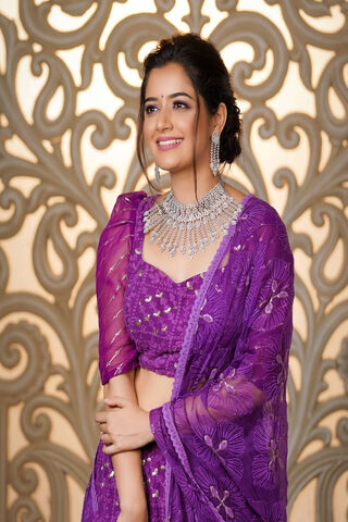 Elegance in Purple: Ashika Ranganath Shines Bright
