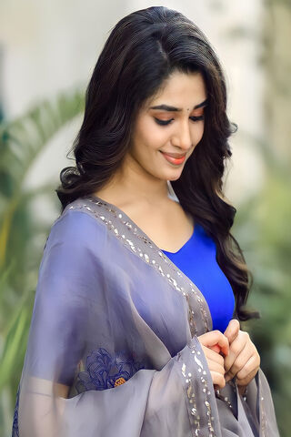 Elegance in Blue: Kritishetty's Grace