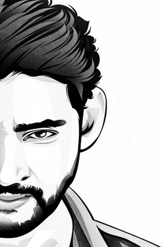 Artistic Portrait of Mahesh Babu: A Cinematic Icon 🎬✨