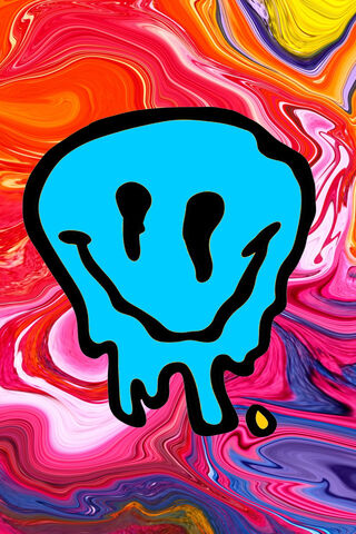 Drippy Joy: The Blue Melting Smiley