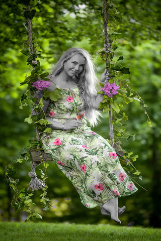 Whimsical Moments on a Swing 🌸🌿