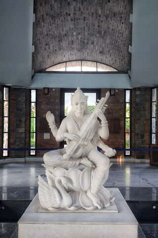 The Divine Muse: Saraswati Maa in Marble