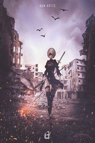 Warrior of the Ruins: 2B from Nier Automata