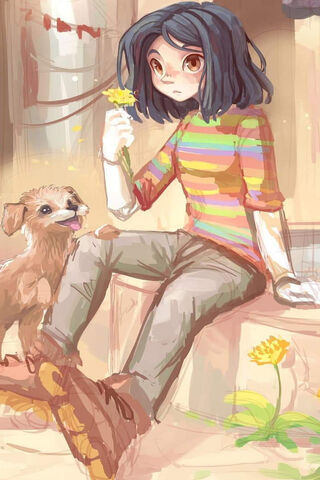 A Moment of Innocence in a Dystopian World 🌼🐶