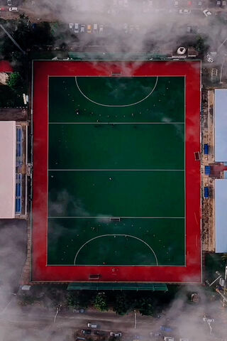 The Heart of the Game: Aerial View of the Court