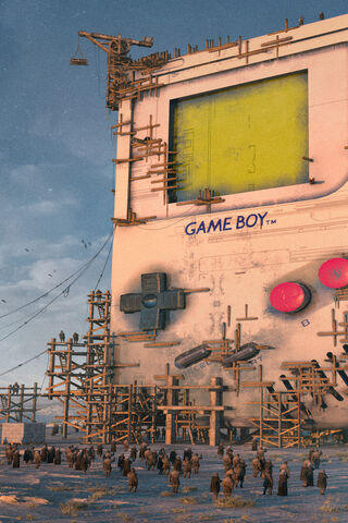 Giant Game Boy: A Nostalgic Monument in a Dystopian World 🎮🏙️