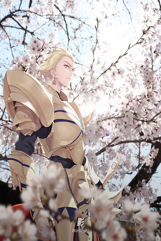 Gilgamesh: The Golden King Amidst Cherry Blossoms 🌸👑