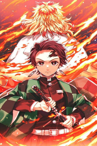 Fiery Duel: Rengoku vs. Tanjiro 🔥⚔️