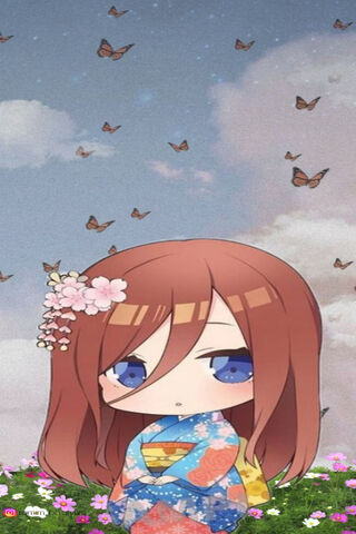 Miku's Serene Butterfly Garden 🌸🦋