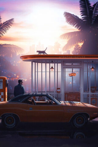 Retro Vibes: A Sunset Drive
