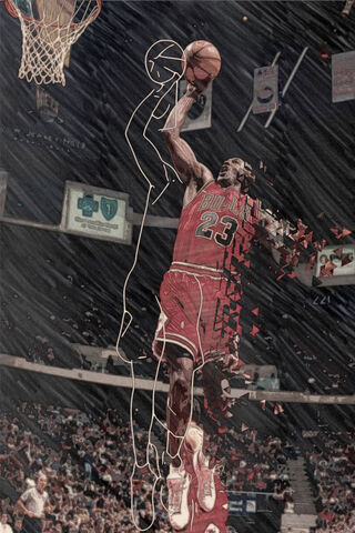 The Flight of a Legend: Michael Jordan in Action 🏀✨