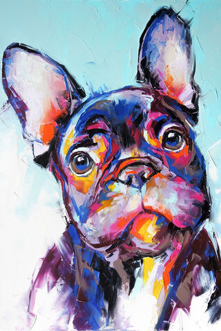 Vibrant Frenchie: A Colorful Canine Companion 🎨🐶