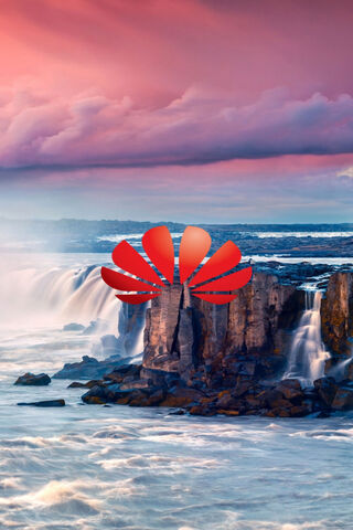 Huawei's Serene Cascade: Nature Meets Innovation 🌊✨