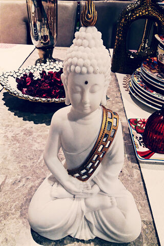 Serenity in White: The Buddha's Embrace 🧘 ✨