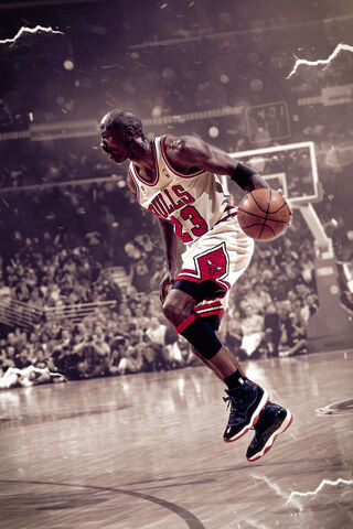 The Legend in Action: Michael Jordan's Iconic Moment 🏀✨