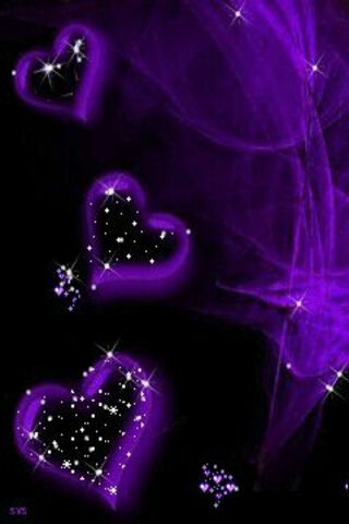 Cosmic Love: Neon Hearts in Purple 🌌💜