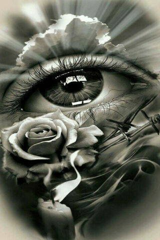 Gaze of the Rose: A Vision of Beauty and Pain 🌹👁️