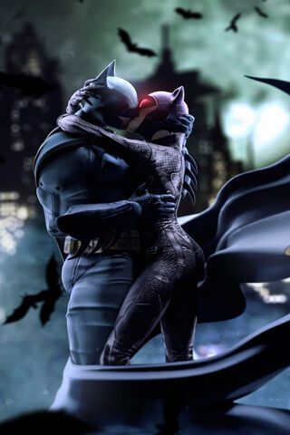 Midnight Embrace: The Dark Knight and His Feline Muse