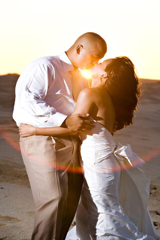 Eternal Embrace: A Sunset Kiss