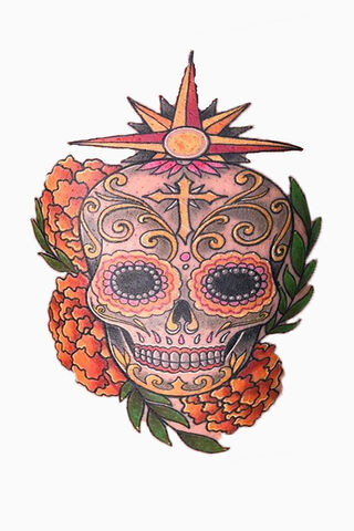 Radiant Remembrance: The Craneo Tattoo 🌼💀✨