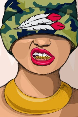 Urban Elegance: The Camo Gold Grill Vibe