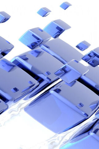 Shimmering Blue Cubes in Motion ✨🔷