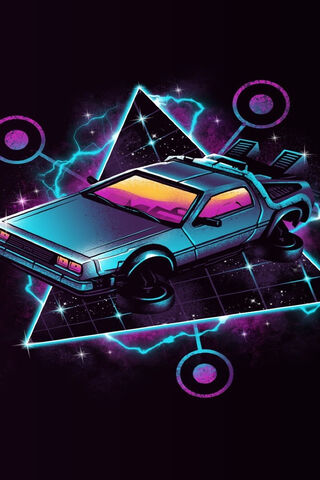 Neon Time Traveler: The Delorean Adventure 🚗✨