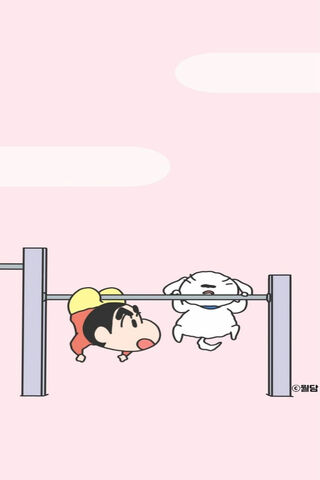 Shinchan's Playful Gym Day! 🏋️ 🐶