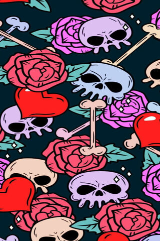 Crimson Chaos: A Dance of Roses and Skulls 🌹💀❤️