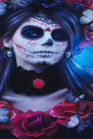 Crimson Elegance: A Day of the Dead Tribute 🌹💀