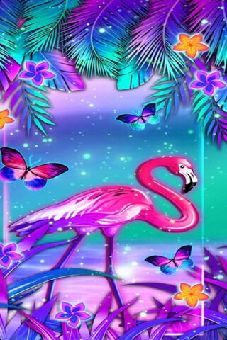 Flamingo Fantasy: A Vibrant Tropical Escape 🌺🦋