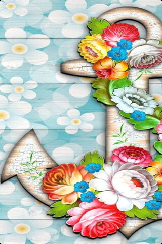 Aqua Green Anchor: A Floral Embrace 🌊⚓️