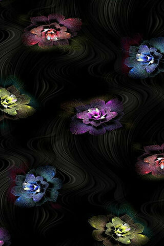 Vibrant Blossoms in the Dark