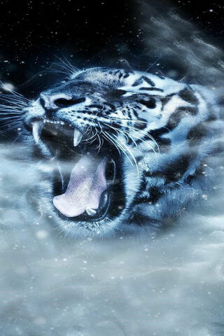 Whiskers of the Wild: The Roar of the Snow Tiger 🐅❄️