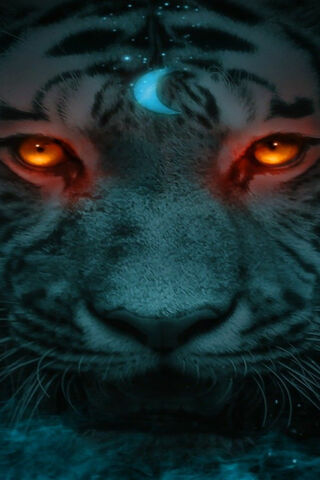 Mystical Gaze of the Moonlit Tiger 🌙🐅