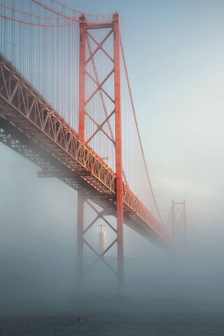 Mystical Morning at the 25 de Abril Bridge 🌉✨
